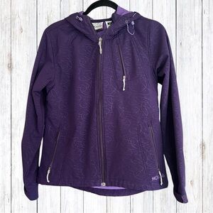 Double Diamond Purple Softshell Fleece Lined Ski Snowboard Jacket Hooded Small
